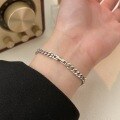 wholesale S925 Sterling Silver Geometric Tank Bracelet for Women, Small and Niche Fashion, Minimalist and High-End Retro Heavy Duty Accessory, Versatile-0-1