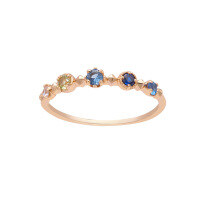 wholesale S925 sterling silver gold-plated zircon ring in multiple colors, Japanese-style summer new arrivals Factory supply-Peridot and Yellow Zirconium Ring  US Size 6