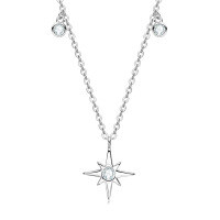 S925 Sterling Silver Moissanite Cross Pendant Necklace for Women-Style B - Eight-pointed star pendant [White Gold  925 Silver]