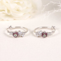 wholesale S925 Sterling Silver Cross-Border Fashion Alexandrite Earrings, Simple Synthetic Alexandrite Gemstone Ear Accessories New Style-Synthetic Alexandrite Earrings