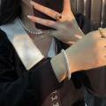 wholesale 925 silver 3mm pearl bracelet factory source fashion trendy INS style export hot sale women's bangle jewelry-0-3