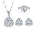 wholesale 925 Sterling Silver Luxury 1-Carat D Color Moissanite Set with Earrrings, Ring, and Necklace Pendant-0-0