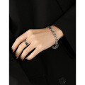 wholesale S925 Sterling Silver 376 Korean Version Ins Heavy Duty Textured Cool Tone Vintage Antique Chain Bracelet for Men and Women Couples-0-3