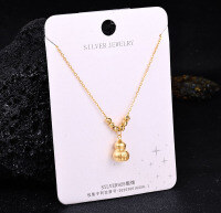 Sterling Silver Gilded Diamond-Cross Pikaxiou Pendant Necklace-S925 Sterling Silver YD1-0008 925 Silver