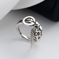 wholesale Metal S925 Sterling Silver Retro Letter G Geometric Tassel Ring, Internet Popular Style Fashion Trend Index Ring for Women-0-0