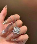 S925 Sterling Silver Four Leaf Clover Pendant Necklace, Wholesale-0-4