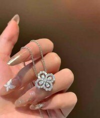 S925 Sterling Silver Four Leaf Clover Pendant Necklace, Wholesale-Style A [Clearance Sale with Free Shipping]  925 Silver