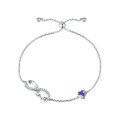wholesale 925 Sterling Silver Crystal Bracelet, Small and Exquisite Cross-Border Jewelry for Women, Heart Bow Bracelet Wholesale-0-10
