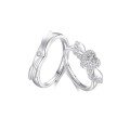 wholesale S925 Sterling Silver Inborn Wings Couple Rings, Ins Small and Unique Design Adjustable Fashion Rings for Men and Women-0-4