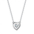 S925 Sterling Silver Wholesale Women's Cross Moissanite Heart Pendant Diamond Necklace-0-0