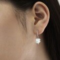 wholesale S925 Sterling Silver INS Style Four-Leaf Clover Earrings Necklace Ring Set for Women, Smooth Texture Fashionable Light Luxury-0-3