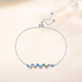 wholesale S925 Sterling Silver Wholesale Women's Bracelet With Rainbow Zirconia, Delicate And Sweet, Light Luxury-0-1