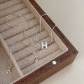 wholesale S925 Sterling Silver Letter H Snake Chain Necklace for Women, Korean Minimalist Stylish Small Luxury High-end Versatile Collarbone Chain-0-4