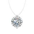 Sterling Silver Invisible Fishline Pendant Necklace with 1ct Moissanite-0-3