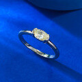 wholesale S925 Silver Simulation 4*6 Yellow Zircon Wealth Ring, Fashionable Minimalist and Versatile, Drop Shipping-0-3