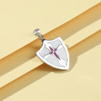 wholesale S925 silver Korean minimalist fashion elegant fresh creative cross shield pendant necklace-00199-Single Pendant-Without Chain>925 Silver