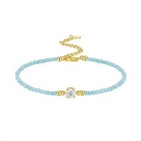 S925 Silver Gold Fashion Exquisite Moissanite Bracelet Hand Jewelry-50-point moissanite + colored zirconium 1> 925 silver (16+5cm)