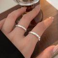 wholesale S925 Sterling Silver Hammered Irregular Ring for Women, Small and Unique Design, Minimalist Style Letter Ring with a Premium Feel-0-3