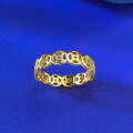 wholesale S925 Gold-Plated Sterling Silver Minimalist New Chinese Style Guochao Ancient Coin Stackable Ring-0-3