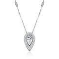 wholesale 18K gold-plated S925 silver cross-border new 6*9mm teardrop-shaped 15-carat moissanite pendant necklace for women-0-4