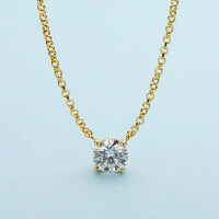 S925 Silver Invisible Necklace with 1ct D Color Moissanite Square Pendant-Lusi's Necklace [2 Carat] 925 Silver Gold
