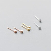 wholesale S925 Sterling Silver Mini Student Earrings for Healing Ear Piercing Small Square Studs Women's Unique Personalized Accessories G7508-S925 silver earrings silver 925 silver