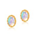 wholesale 925 Silver Light Luxury Retro Opal Geometric Egg-shaped Stud Earrings for Women, Ins Style Silver Jewelry, Drop Shipping-0-5