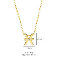wholesale S925 Sterling Silver Virgo Constellation Pendant Necklace For Women, Ins Hot-selling Cross-border Collarbone Chain-A2283-Pisces 925 Silver