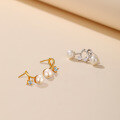 wholesale 925 Sterling Silver Freshwater Pearl Earrings for Women, Minimalist and Luxurious Design, Exquisite and Unique, Fashionable and Simple Stud Earrings-0-2