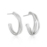 wholesale S925 Sterling Silver Korean Version Ins Minimalist Niche Design Multi-Layer Wrapped C-Shaped Versatile Earrings for Women-18K gold [with sterling silver ear plugs]  925 silver