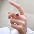 wholesale S925 Silver New 7*9 Oval Ruby Ring for Women,Ins Style Fashion and Versatile-0-2