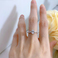wholesale S925 Silver New Style Pigeon Egg Diamond Ring for Engagement, High Carbon Diamond Ring for Women-0-1