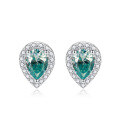 wholesale 925 Silver New 1ct Colorful Moissanite Pear-shaped Earrings,-0-3