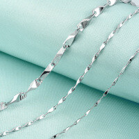 wholesale S925 silver polished 10 double-textured melon seed chain, cross-border minimalist fashion accessory necklace-L028-1.0 Double Grain Melon Seed-16 Inch>S925 Silver