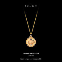 Gold-Plated New Chinese Style Eight Treasures Compass Necklace-S925 Sterling Silver  925 Silver