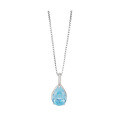 wholesale 925 Sterling Silver Teardrop Aqua Zircon Necklace for Women, Fashion Minimalist Unique High-End Pendant Collarbone Chain Necklace-0-4