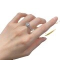 wholesale Metal material first, Mu Jing Jewelry New 1 Carat Rose Bouquet Ring for Women Classic Simple and Fashionable Ring-0-4