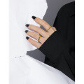 wholesale S925 Sterling Silver Korean Version Ins Minimalist Design Geometric Circle Texture Adjustable Open Ring for Women-0-2