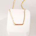 wholesale Metal material first, Yili Jewelry Japanese retro minimalist style straight line design ruby necklace, jewelry source manufacturer wholesale-0-1