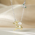 wholesale 925 Sterling Silver "Deer with You" Necklace for Women, Fashion Jewelry Birthday Gift for Girlfriend, Collarbone Chain-0-2