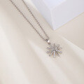 wholesale S925 Sterling Silver Cross-Border Europe and America New Style Necklace, Snowflake Pendant with Zirconia for Women-0-0