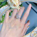 wholesale S925 Silver New Camellia Ring for Women, Fashionable and Luxuriously Set Ring, Factory Direct Wholesale-0-3