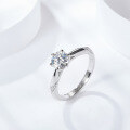 wholesale S925 silver plated with 18k gold classic 1-carat 2-carat six-prong moissanite ring-0-2