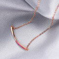 wholesale S925 silver electroplated new trendy Korean-style women's necklace set wholesale from the source factory-0-3