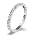 wholesale S925 Sterling Silver Full Diamond Women's Ring, Simple and Versatile Stackable Row Ring with Micro-Paved D Color Moissanite Wholesale-0-4