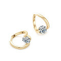 Sterling Silver Double-Layer Earrings with Moissanite, Minimalist Design for Women-0-7