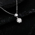 S925 Silver Cross-Border European and American Pendant Necklace with Moissanite and Princess Cut, Women's Fashion Rectangle Choker-0-4