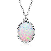 S925 Silver Saturn Orbit Opal Pendant Necklace-Style F [Clearance Sale with Free Shipping]  925 Silver