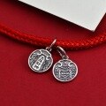 wholesale 925 Sterling Silver Retro Five-Way God of Wealth Fortune Hanging Pendant DIY Hand Cord Accessory Bracelet Keychain Ornament-0-2