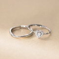 wholesale S925 Sterling Silver Fresh and Sweet Style Minimalist Diamond-Inlaid Heart Mobius Ring R02598-0-0